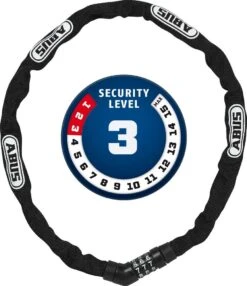 ABUS Steel-O-Chain 4804C/75 Black Mit Einstellbarer Zahlenkombination