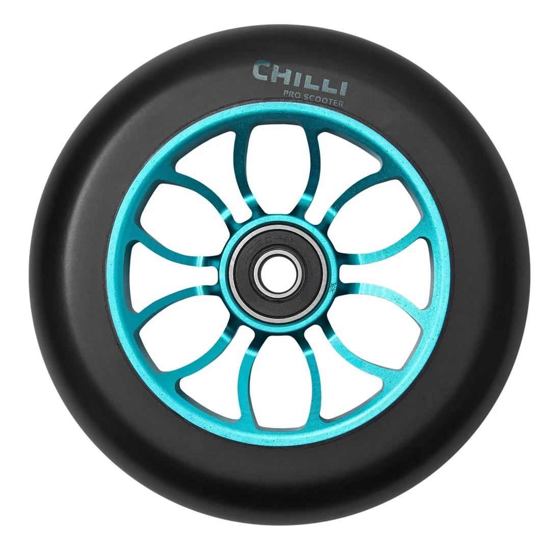 Chilli Pro Scooter Ersatzrolle Wheel Reaper 110mm Black PU / Blue Core (Ocean) 3 Chilli Pro Scooter Ersatzrolle Wheel Reaper 110mm Black PU / Blue Core (Ocean)