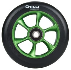 Chilli Pro Scooter Ersatzrolle Wheel Turbo 110mm Black PU / Green Core