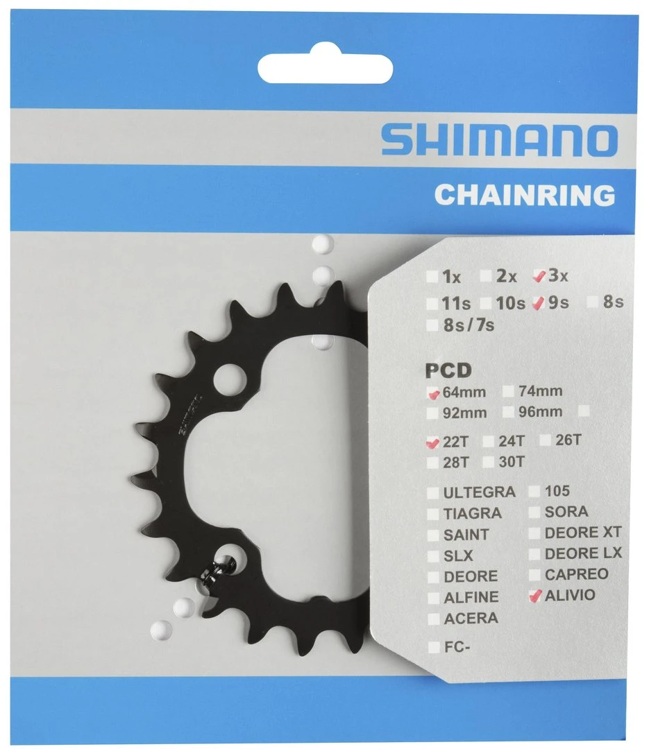 Shimano Alivio Ab 2015 22 Zähne AN-Type Für Schutzring Schwarz Y-1PK22000 3 Shimano Alivio Ab 2015 22 Zähne AN-Type Für Schutzring Schwarz Y-1PK22000
