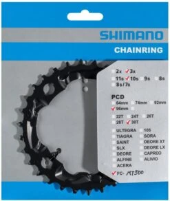 Shimano MT500 4-Arm 10-fach 30 Zähne AN-Type Stahl Schwarz Y-1VB98010
