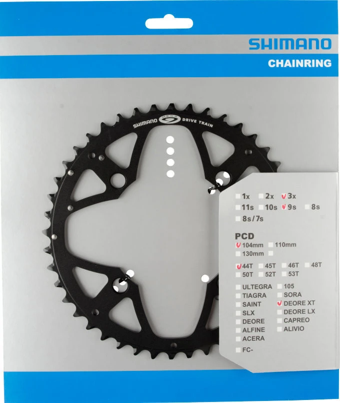 Shimano XT 2004-2007 4-Arm 9-fach 44 Zähne S-Type IG Alu Schwarz Y-1F898040 3 Shimano XT 2004-2007 4-Arm 9-fach 44 Zähne S-Type IG Alu Schwarz Y-1F898040