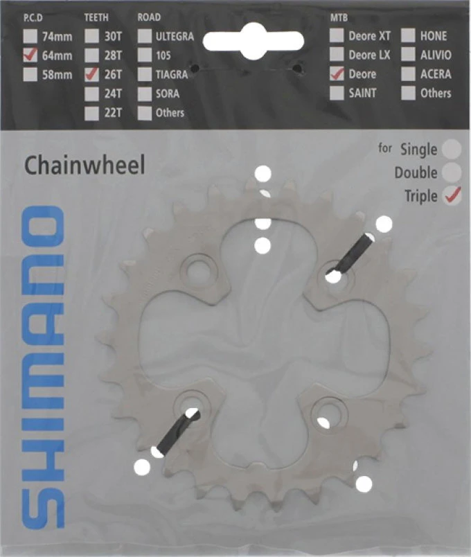 Shimano Deore Ab 2007 26 Zähne U-Type Silber Y-1GY26000 Ersatz: Y-1LD26000 3 Shimano Deore Ab 2007 26 Zähne U-Type Silber Y-1GY26000 Ersatz: Y-1LD26000