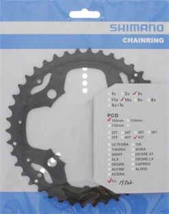 Shimano M-522 4-Arm 10-fach 42 Zähne AE-Type Alu Schwarz Y-1N098070